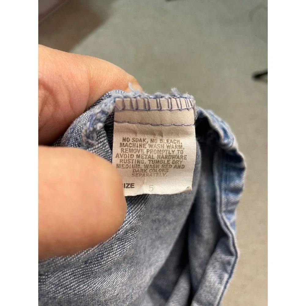 OshKosh B'gosh Overall Dress Blue Denim Vintage USA Kids Size 5 Cottagecore